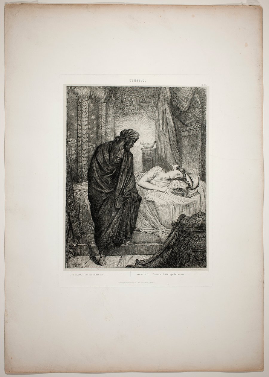 Toch moet ze sterven, plaat elf uit Othello door Théodore Chassériau