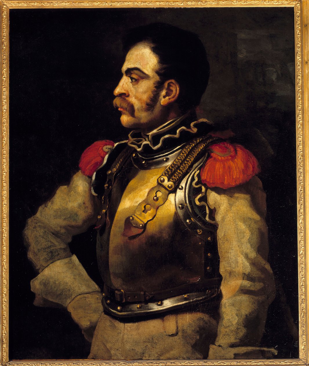 Een schutter gezien vanaf het midden van het lichaam door Theodore Gericault