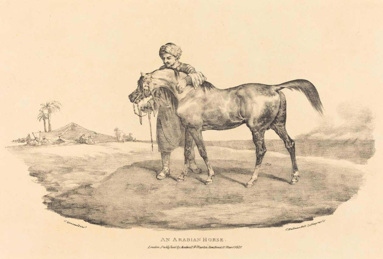 Een Arabisch paard door Theodore Gericault