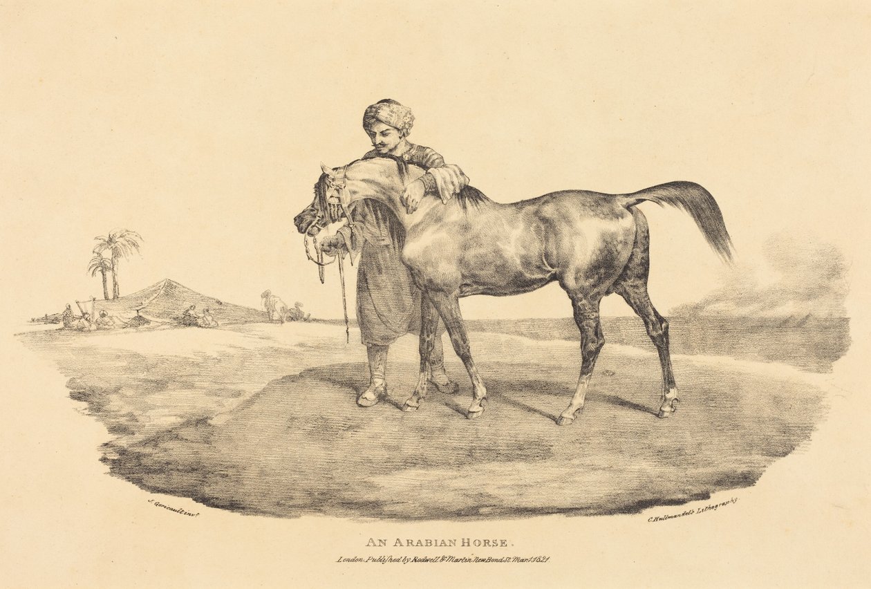 Een Arabisch paard door Theodore Gericault