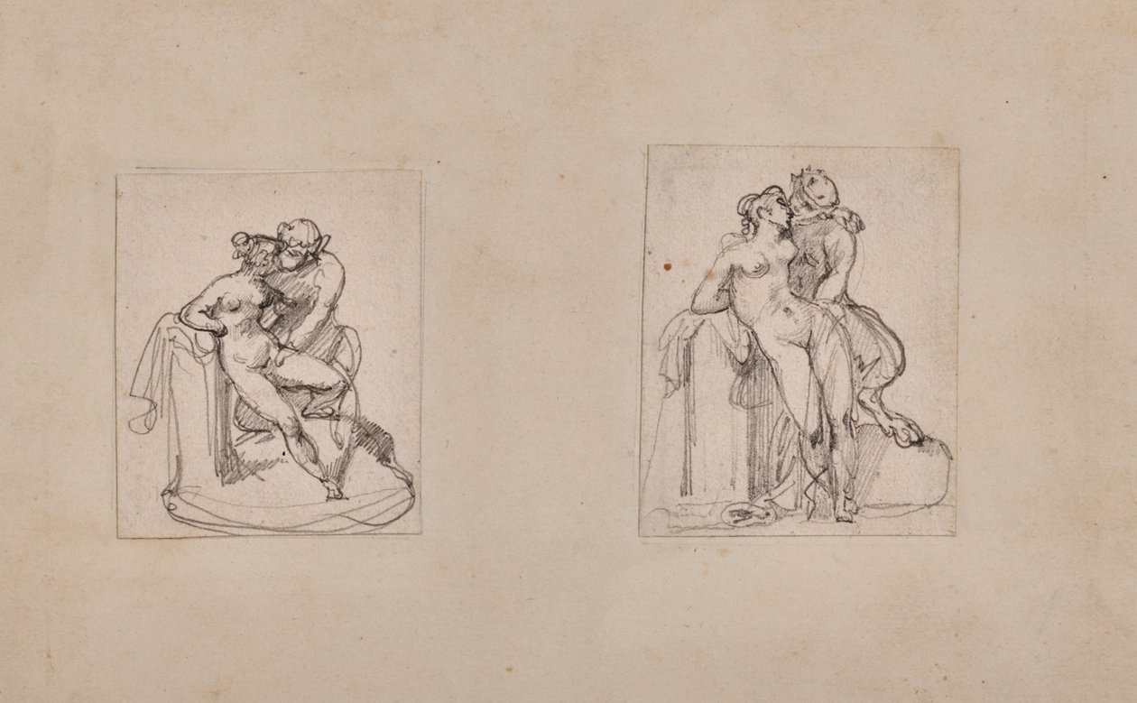 Antiope geschonden door Jupiter in de gedaante van een sater door Theodore Gericault