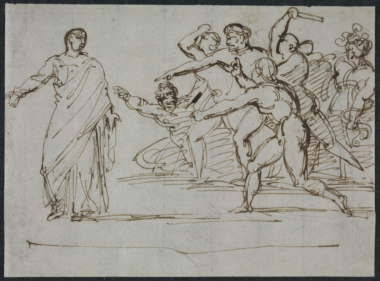 Moord op Tiberius door Theodore Gericault