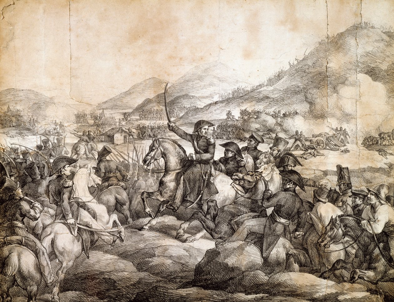 Slag bij Chacabuco, februari 1817, die de overwinning van José De San Martin op de Spanjaarden bezegelde door Theodore Gericault