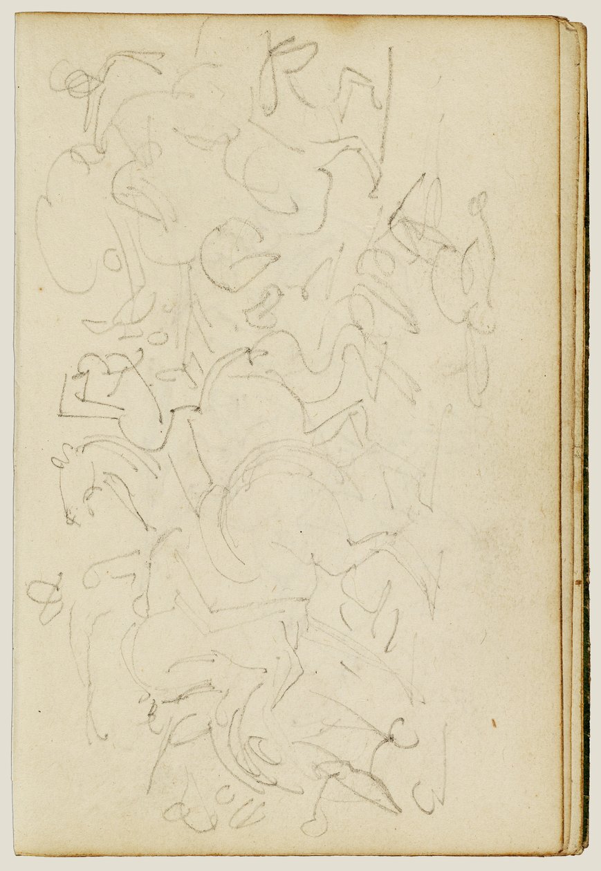 Cavalerie-schermutseling door Theodore Gericault