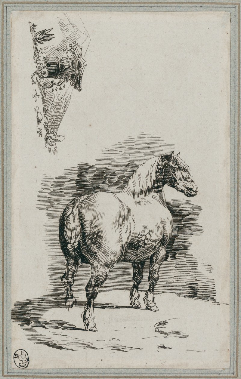 Grijs-gevlekt paard (A Dapple-Gray Horse) door Theodore Gericault