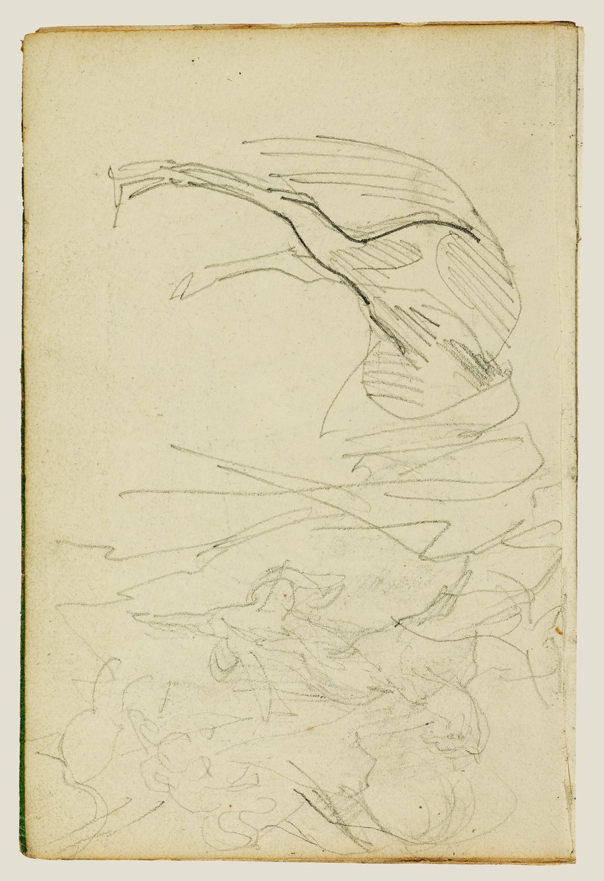 Compositiestudie, paardenstudies door Theodore Gericault
