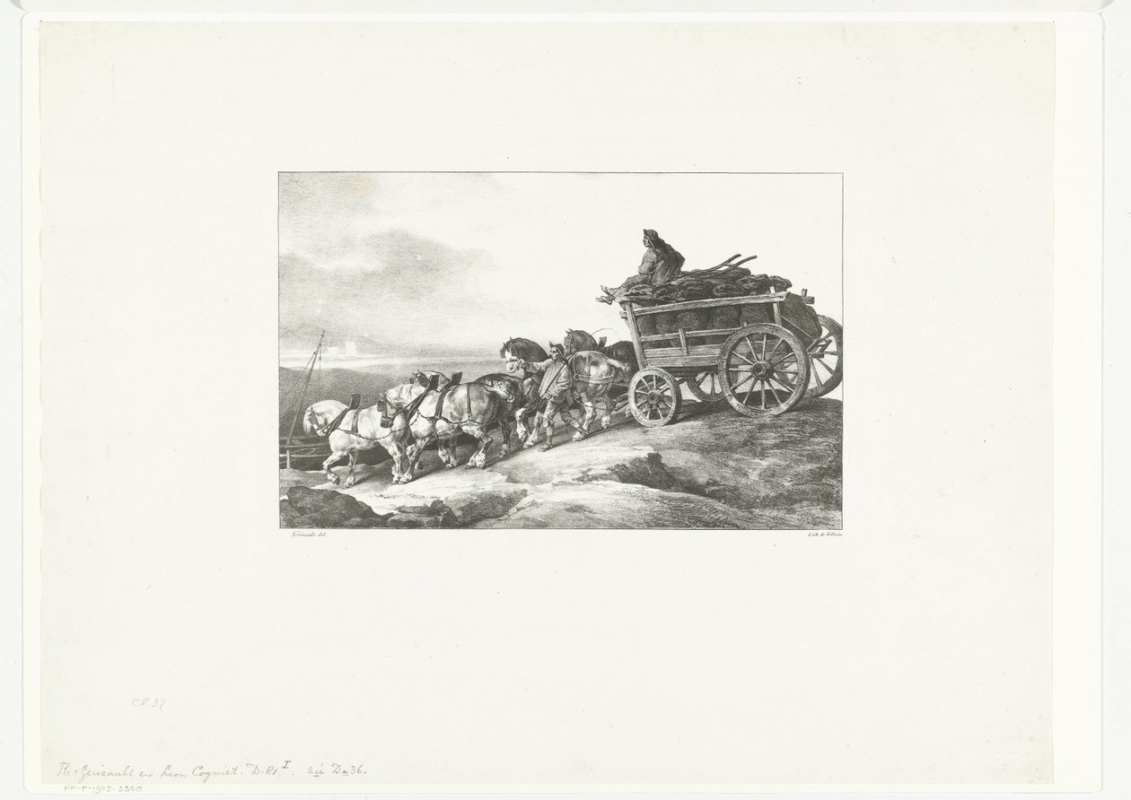 De kolenwagen door Theodore Gericault