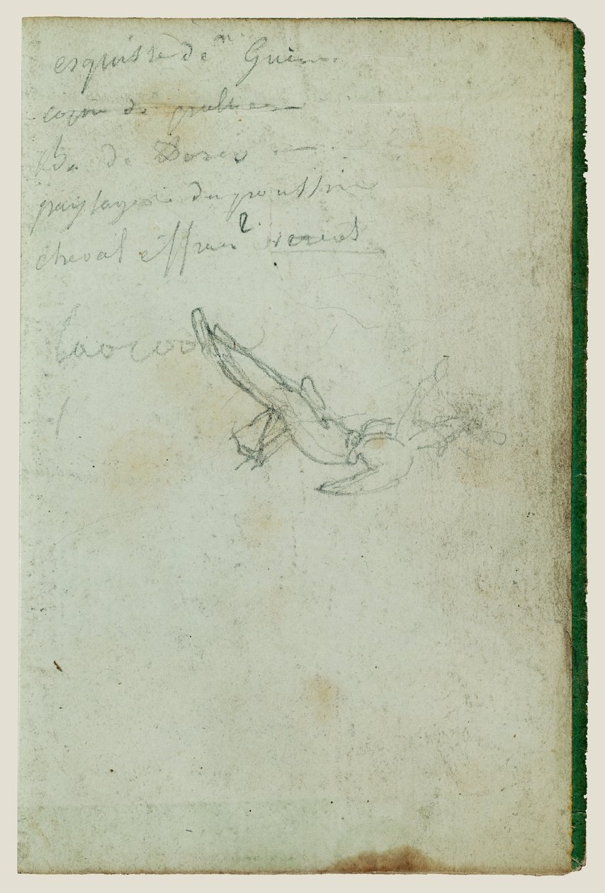 Figuurstudies en inscripties door Theodore Gericault