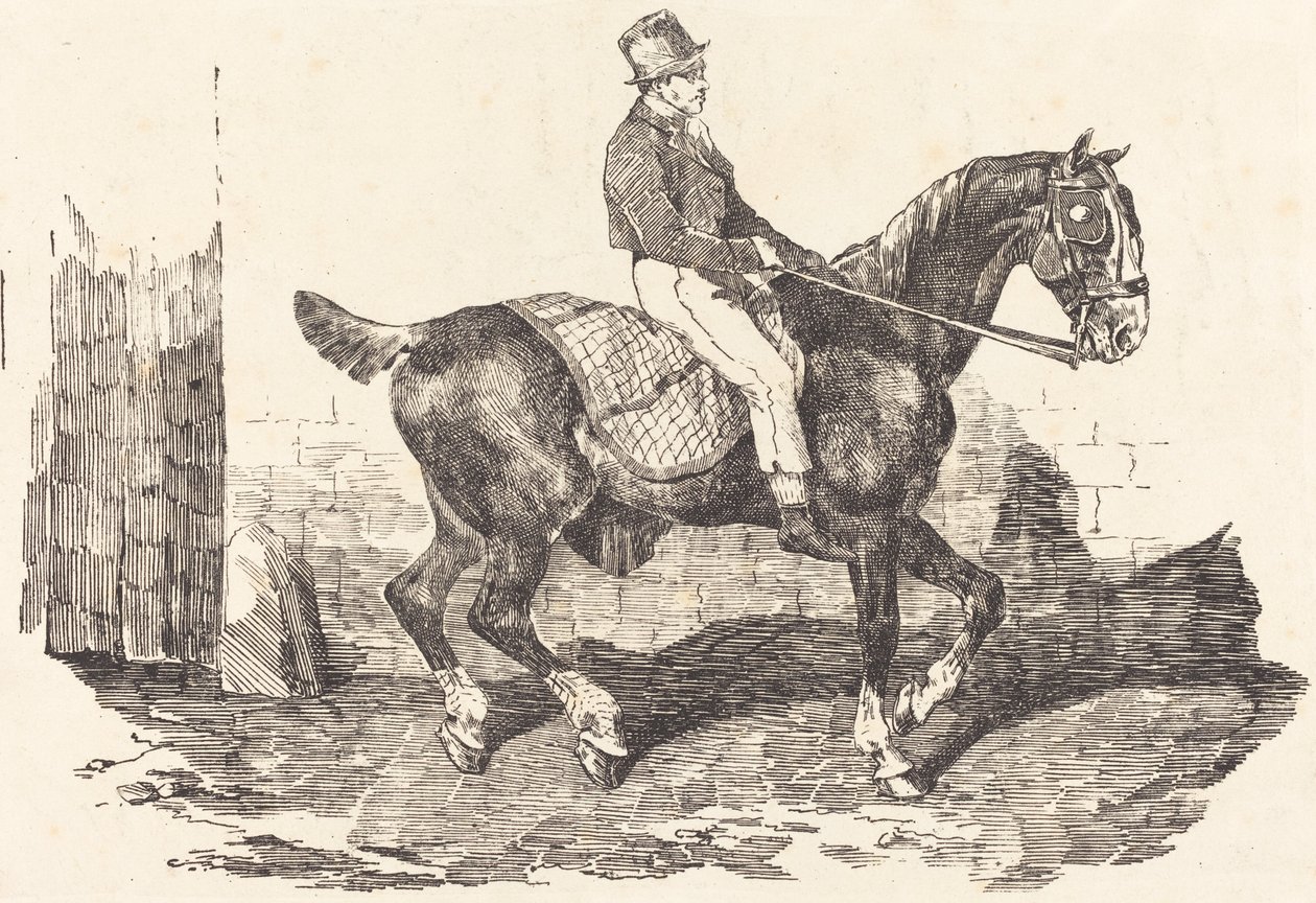 Koetsier te paard door Theodore Gericault