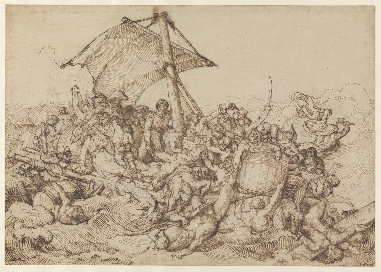 Het vlot met de schipbreukelingen van het fregat "De Médusa" door Theodore Gericault