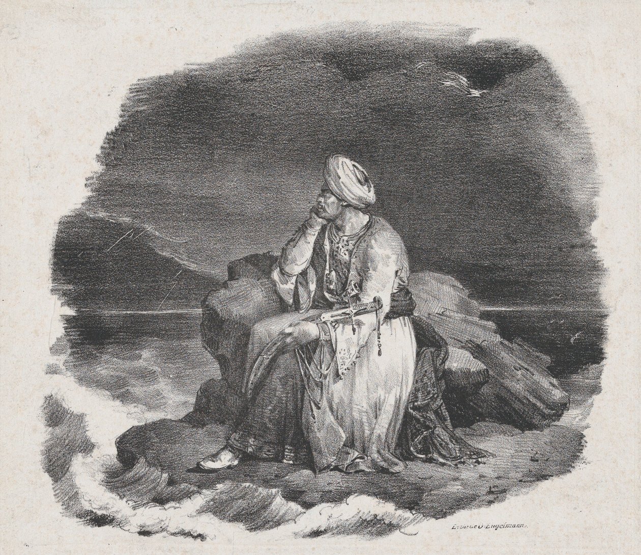 Ik droom van haar in de beukende golven, 1818 door Theodore Gericault
