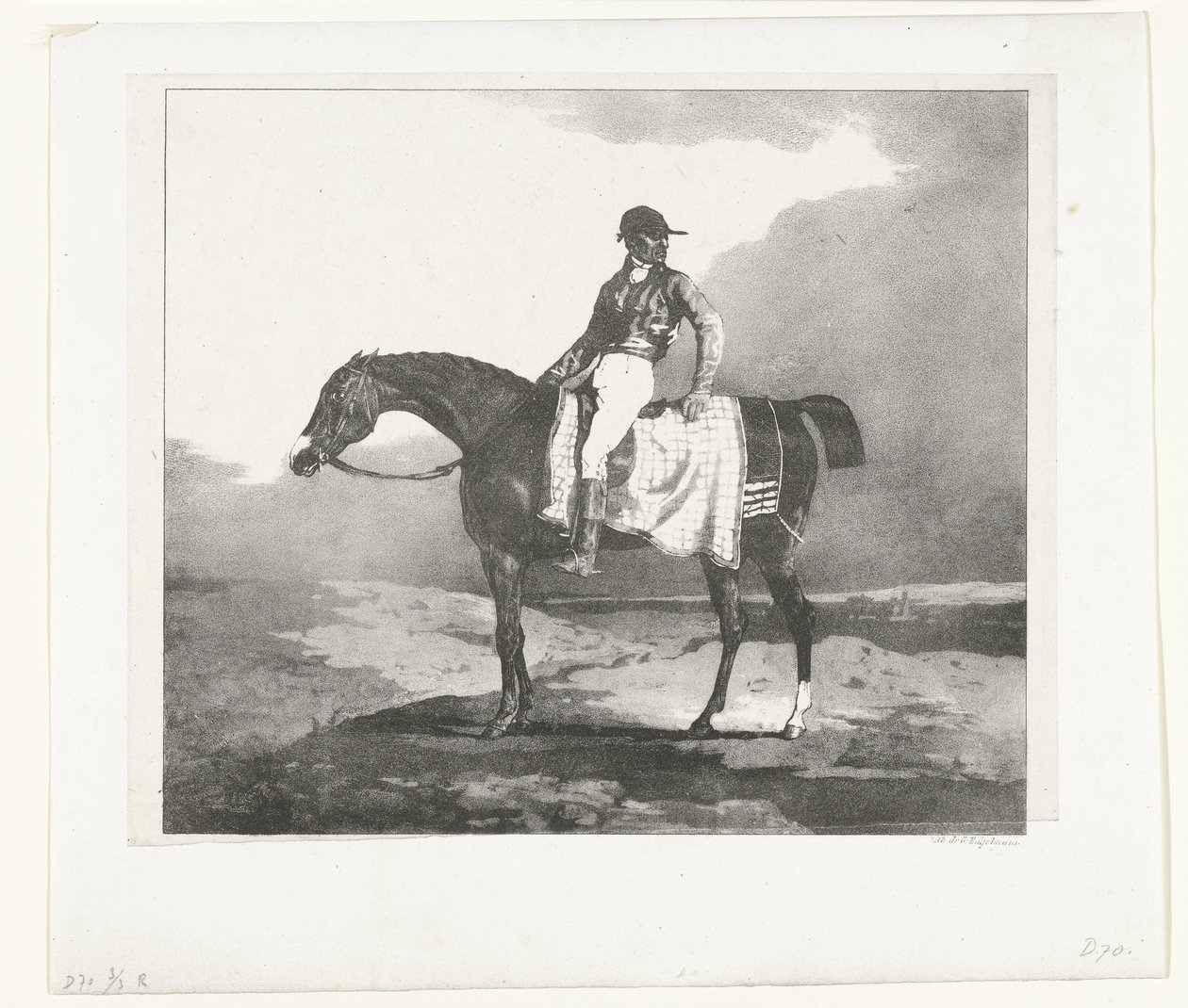 Jockey op een Engels volbloedpaard door Theodore Gericault