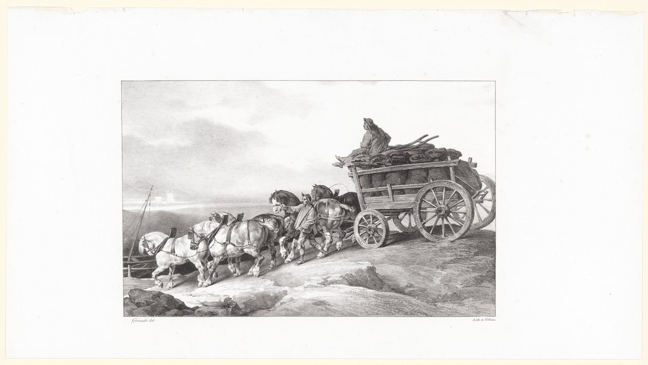 De kolenwagen (The Coal Wagon) door Theodore Gericault