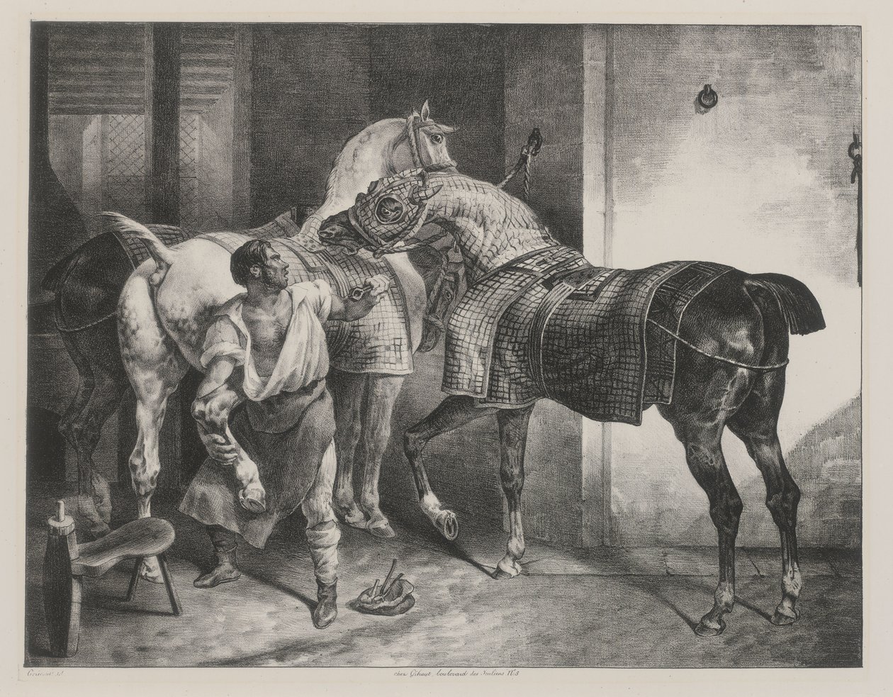 De Engelse hoefsmid (The English Farrier) door Theodore Gericault