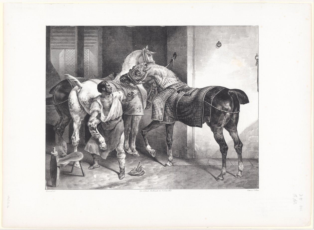 De Engelse hoefsmid (The English Farrier) door Theodore Gericault