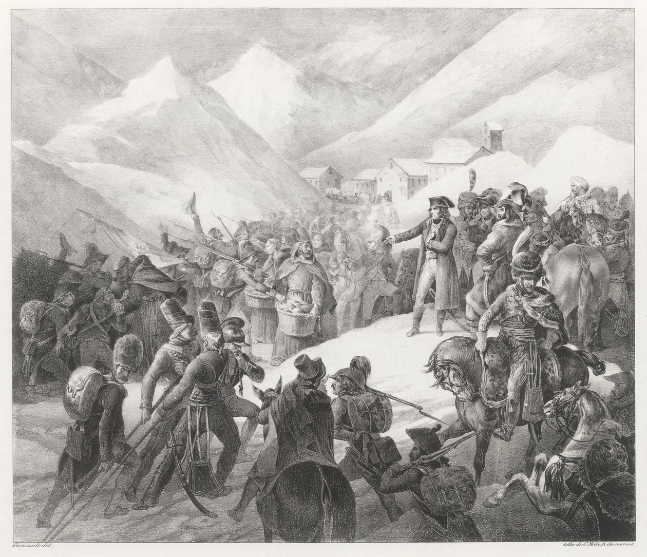 De oversteek van de Mont Saint-Bernard (Crossing of Mount Saint Bernard) door Theodore Gericault