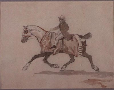 Kleine stalknecht op een drafpaard door Theodore Gericault