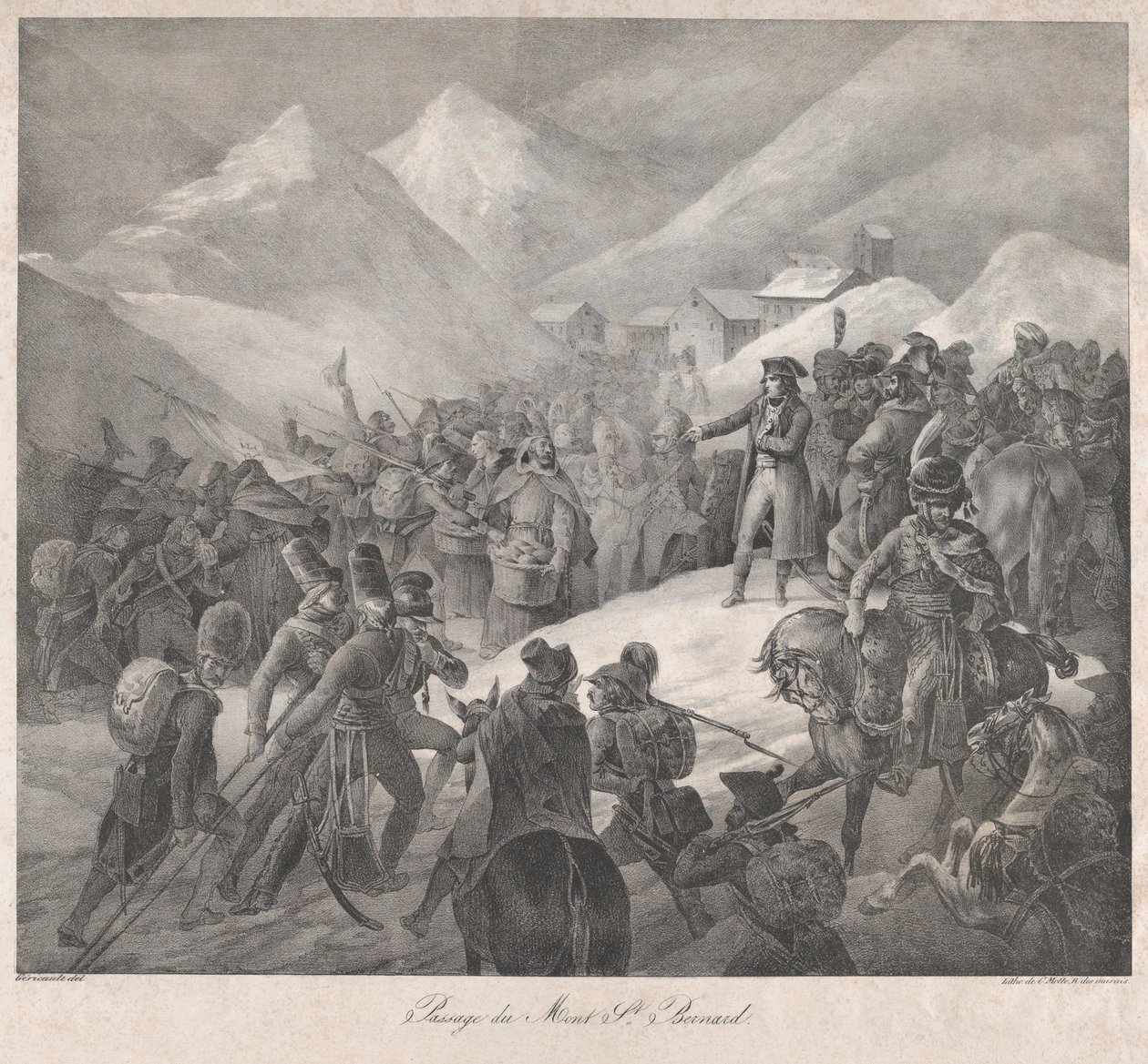 Doortocht via de Mont Saint-Bernard door Theodore Gericault
