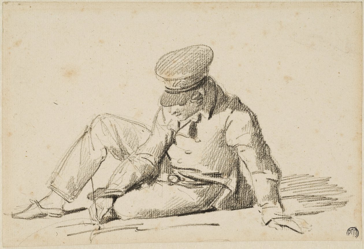 Jongen die op straat tekent door Theodore Gericault
