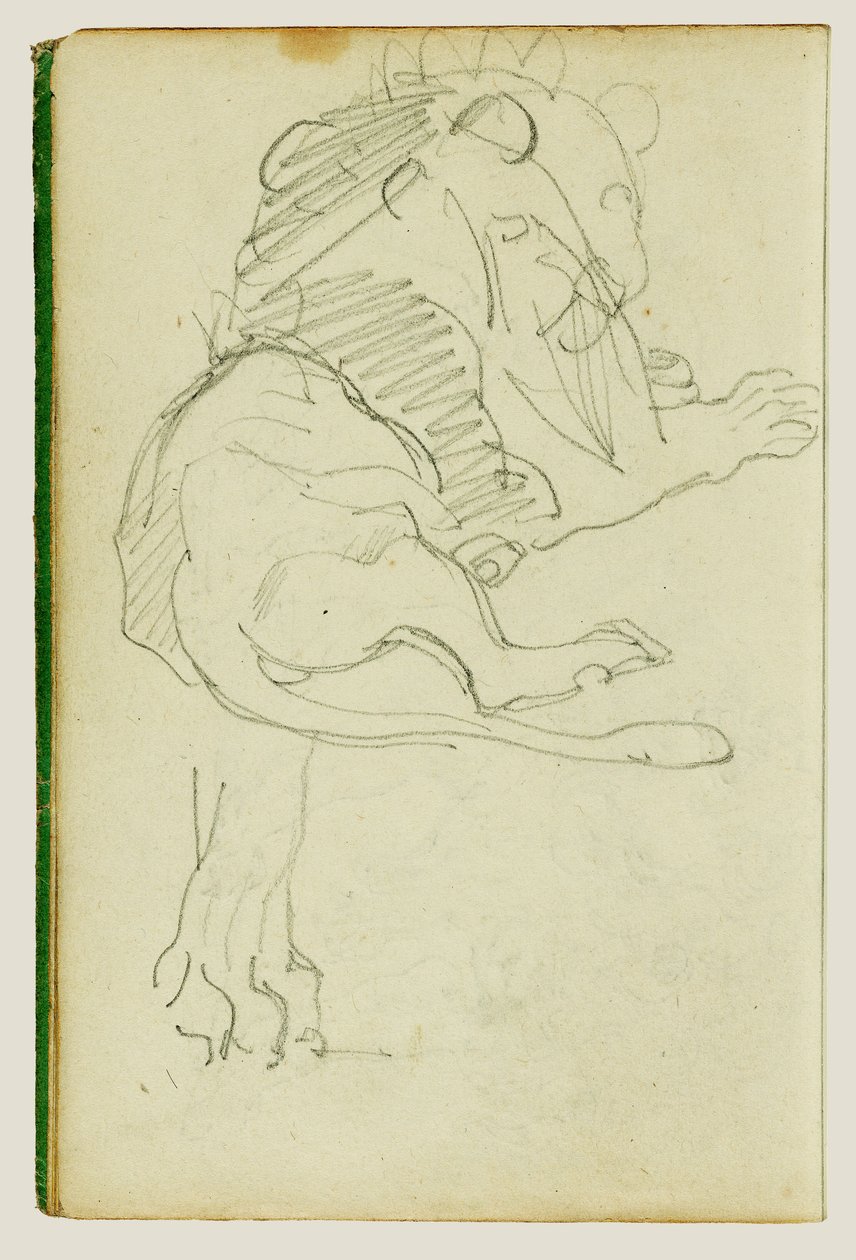 Zittende leeuw door Theodore Gericault