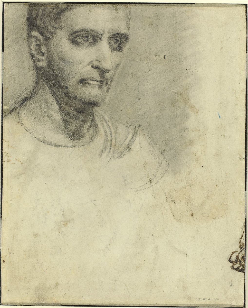 Studie van een man [verso] door Theodore Gericault