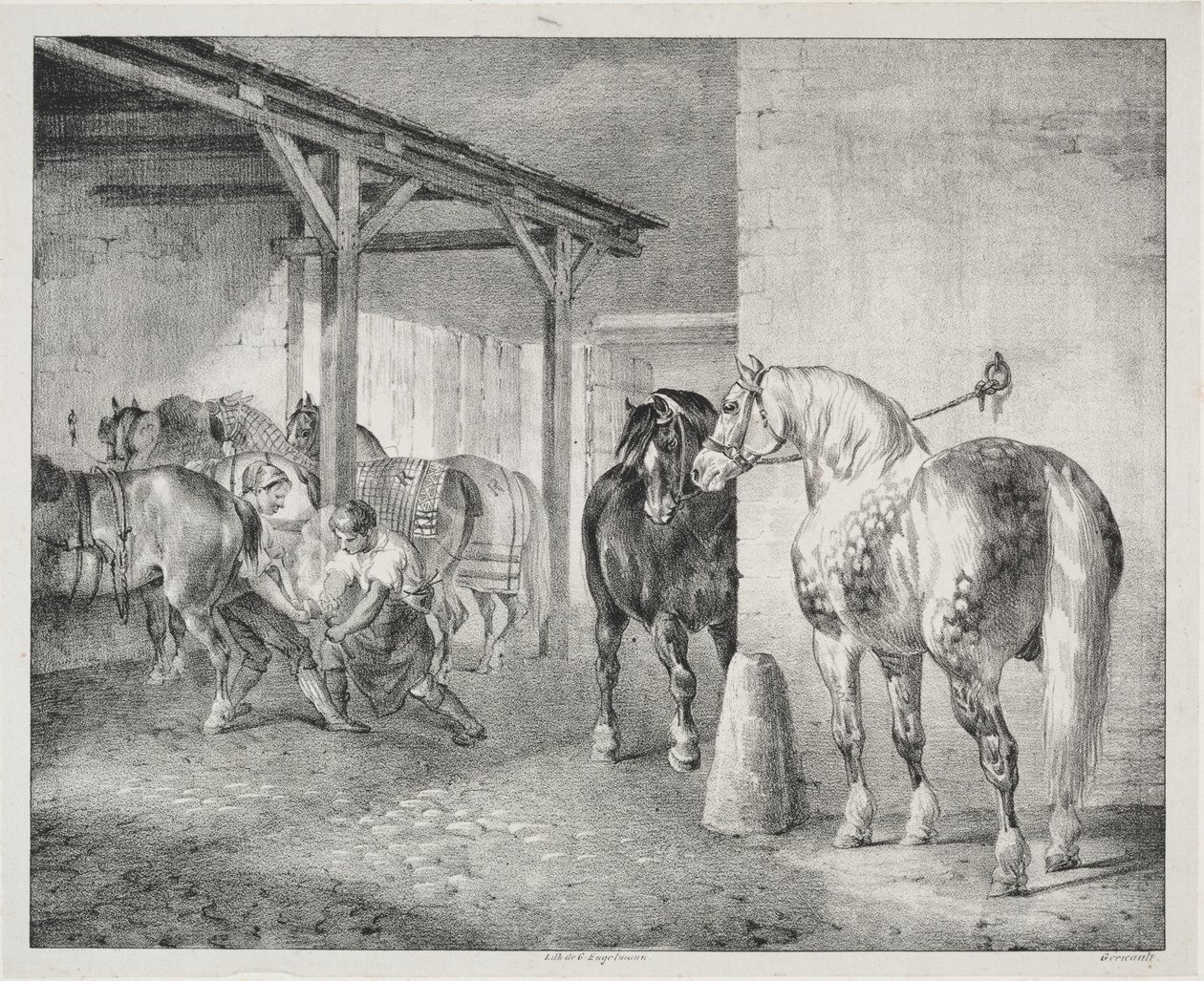 De smidse door Theodore Gericault