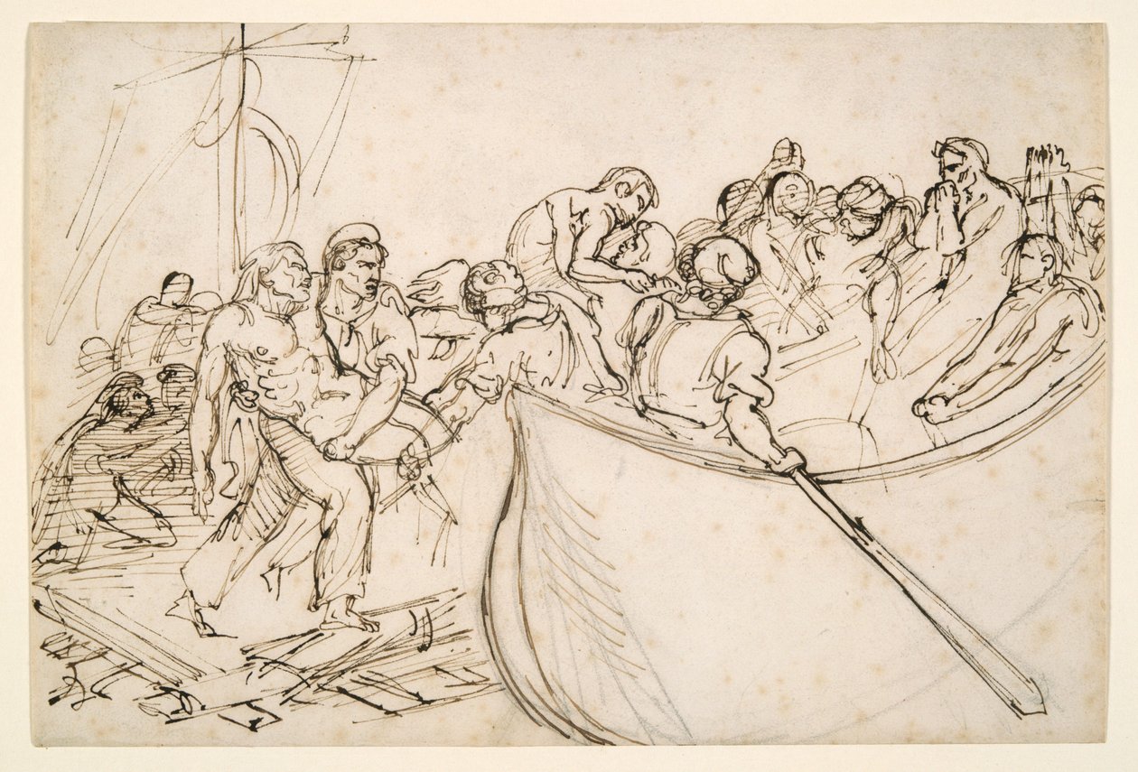 De redding van de overlevenden van het vlot van de Medusa door Theodore Gericault