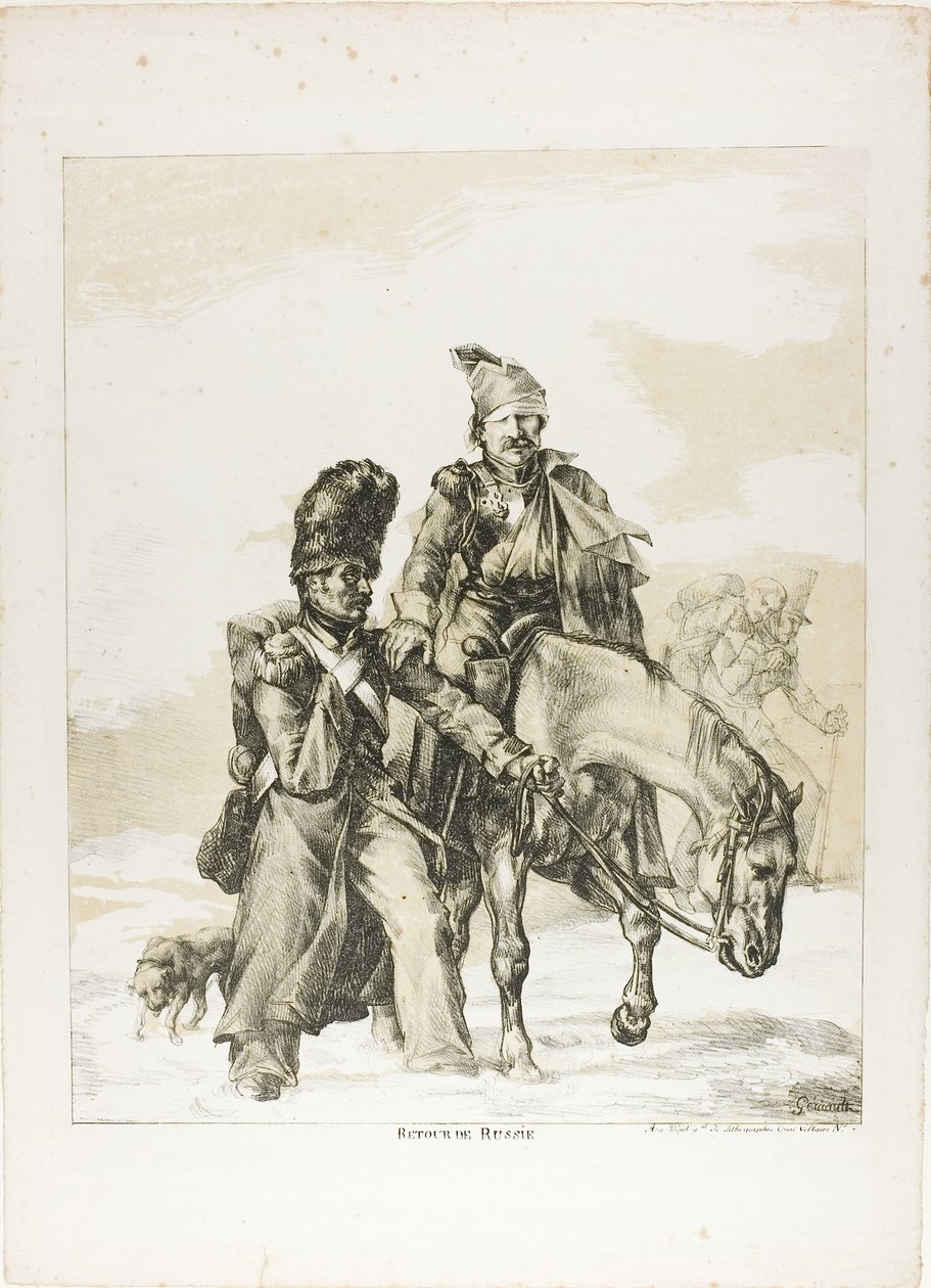 De terugkeer uit Rusland door Theodore Gericault