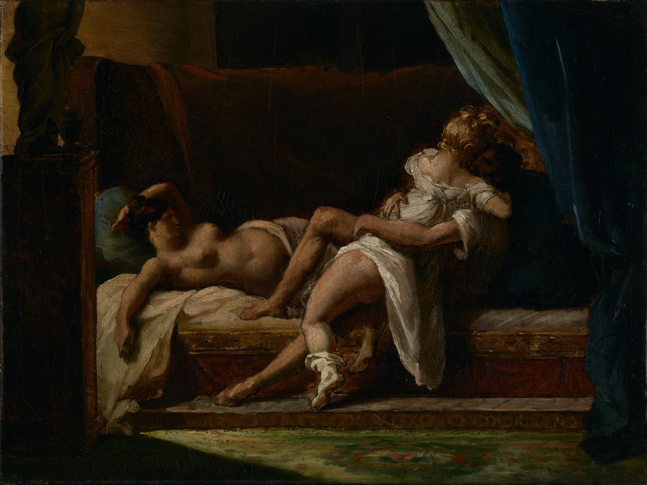 Drie geliefden door Theodore Gericault