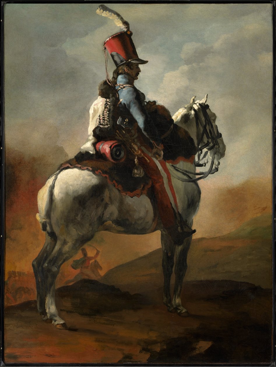 Trompetter van de huzaren door Theodore Gericault