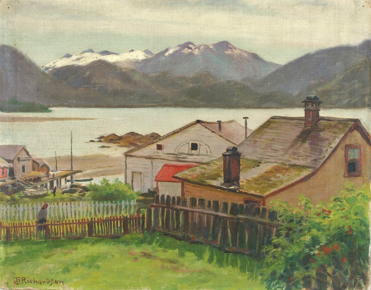 In de oude wijk, Sitka, 1900 door Theodore J. Richardson