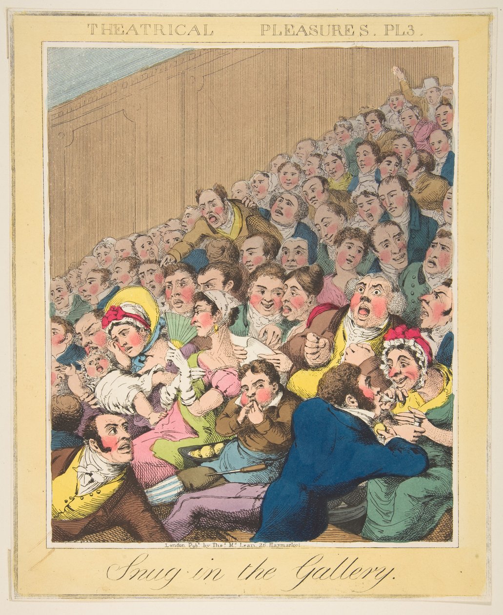 Theatrale genoegens, Snug in the Gallery, Plaat 3, ca. 1835 door Theodore Lane