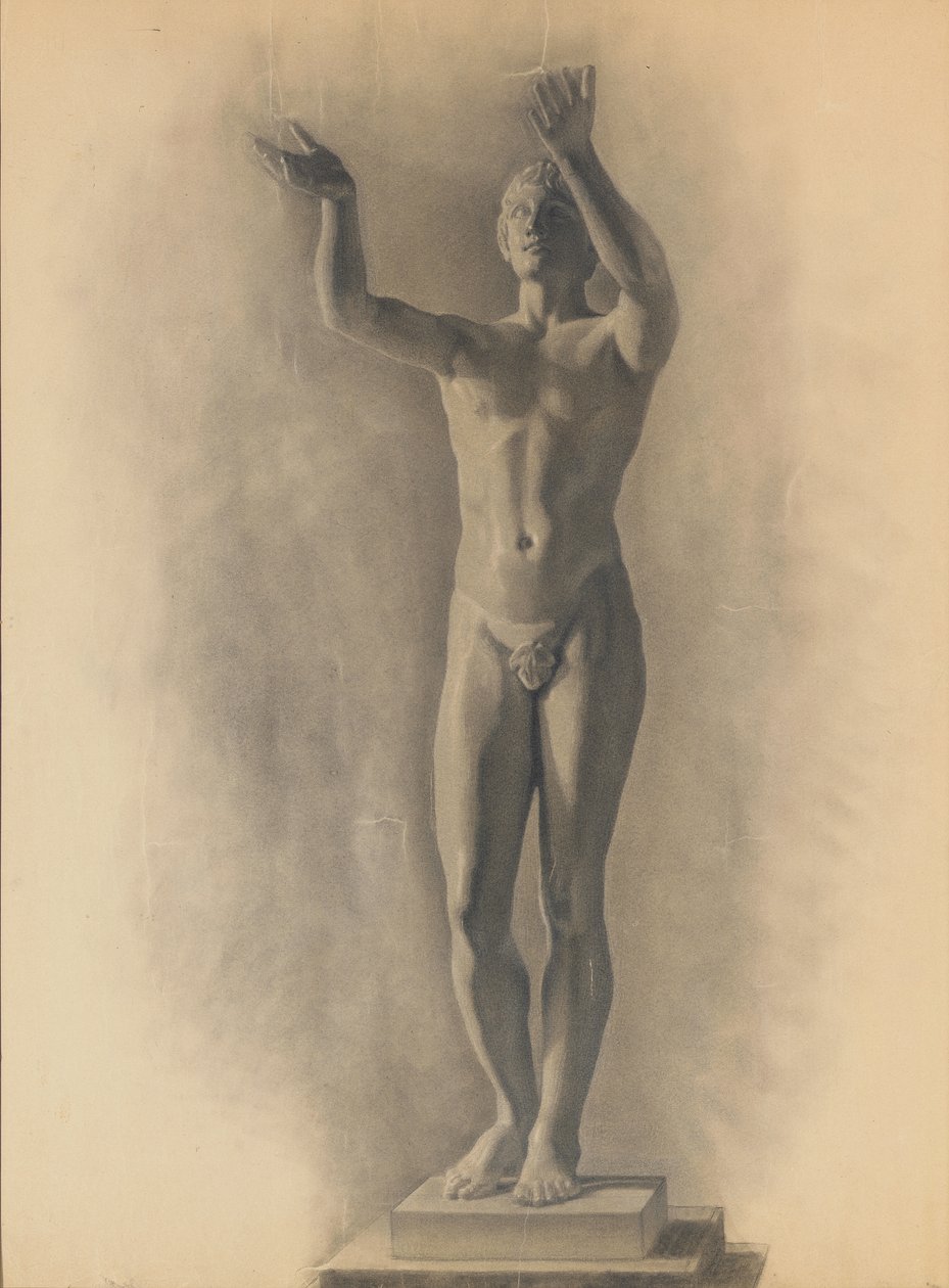 Studie van het mannelijk figuur, 1875 door Theodore Robinson