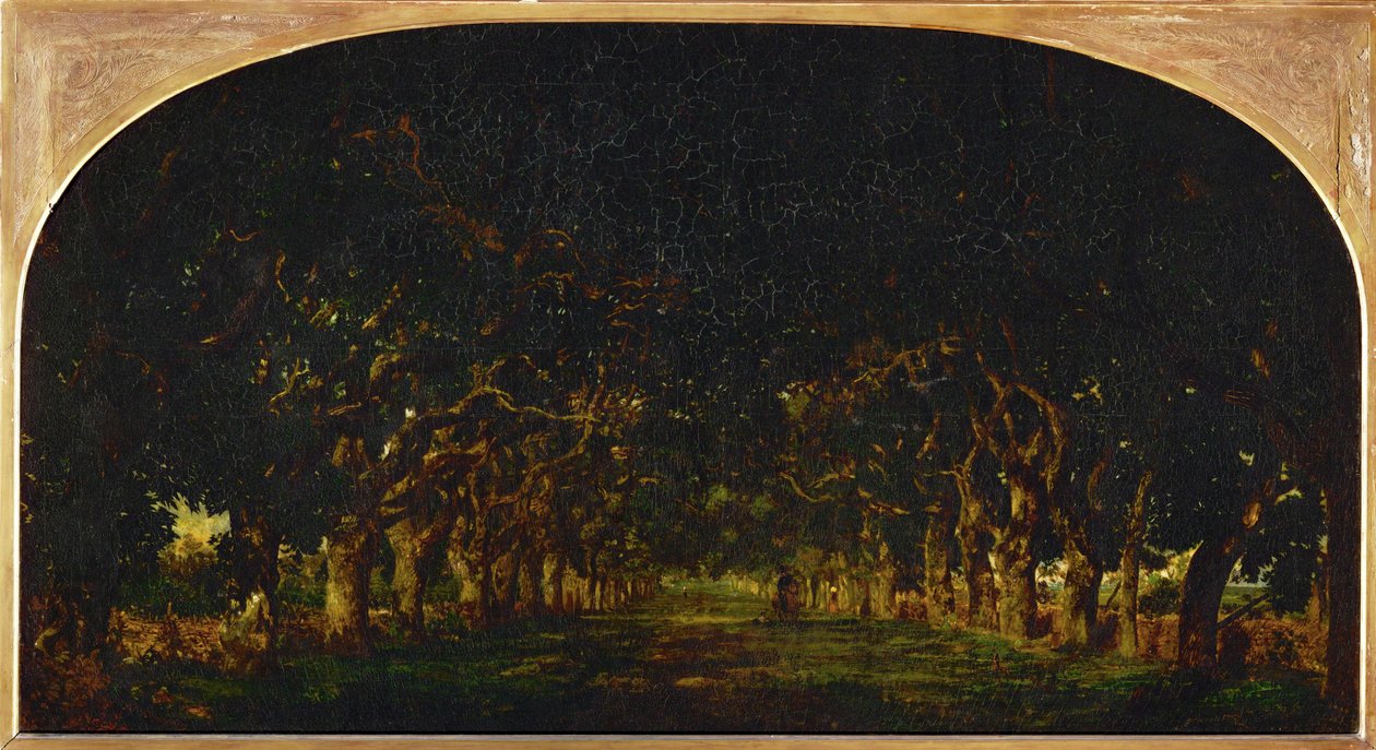 Kastanjelaan bij het Chateau de Souliers, bij Bressuire ... door Theodore Rousseau
