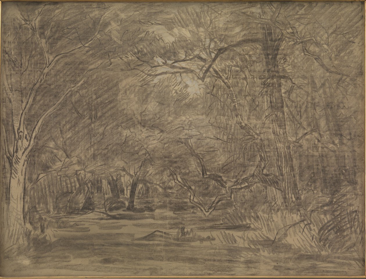 Het Interieur van een Bos door Theodore Rousseau