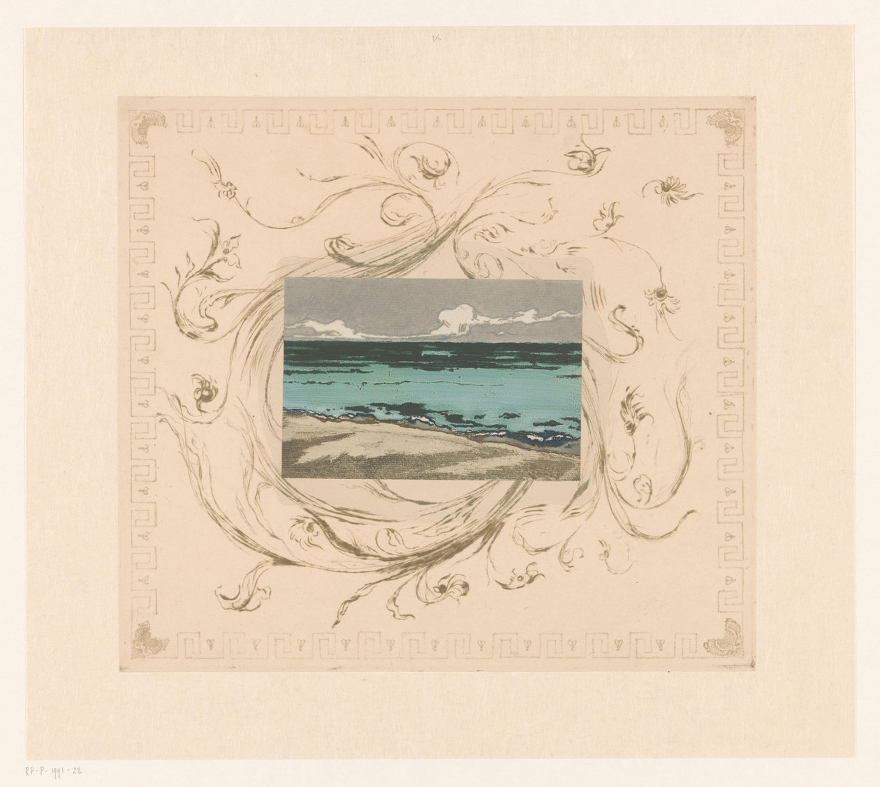 Gezicht op de zee bij Bognor Regis door Theodore Roussel