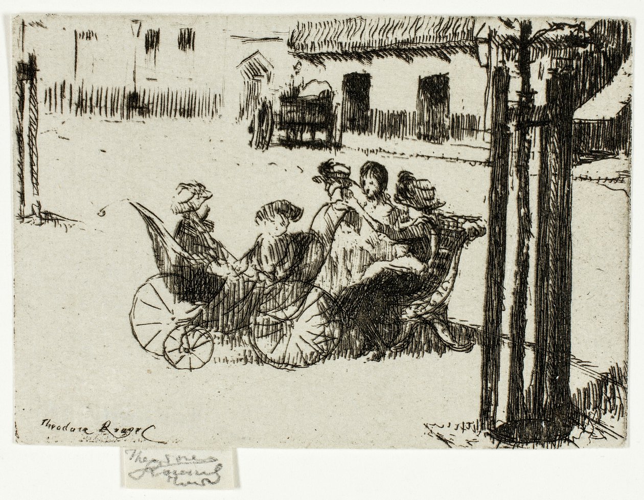 Kleine Meisjes en Kinderwagens, Chelsea Embankment door Theodore Roussel