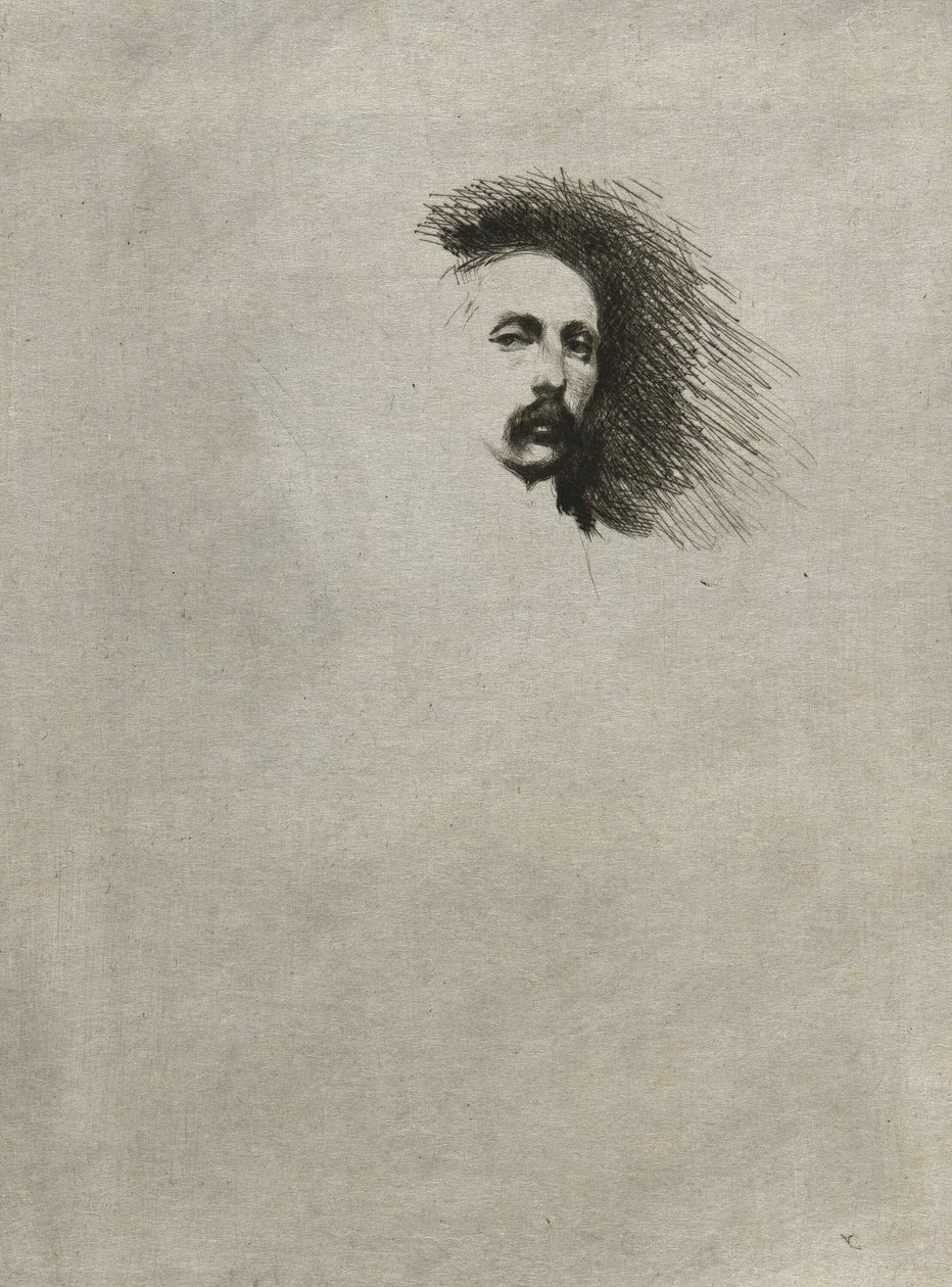 Portret van Basil Gotto (zwart-wit versie) door Theodore Roussel