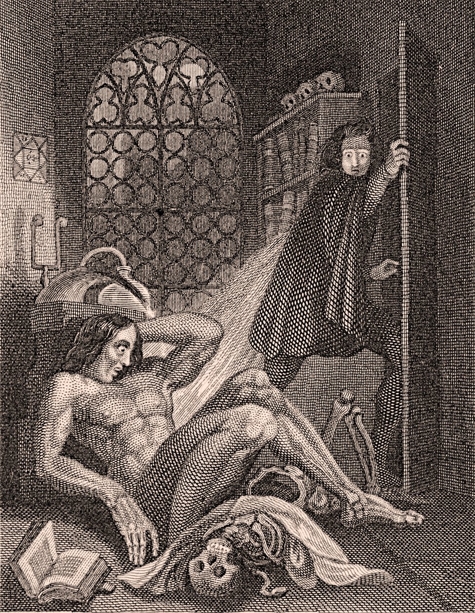 Victor Frankenstein walgt van zijn creatie door Theodore Von Holst
