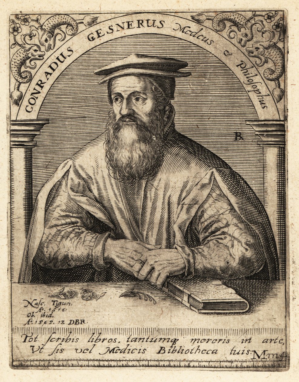 Conrad Gessner, Zwitserse arts door Theodore de Bry