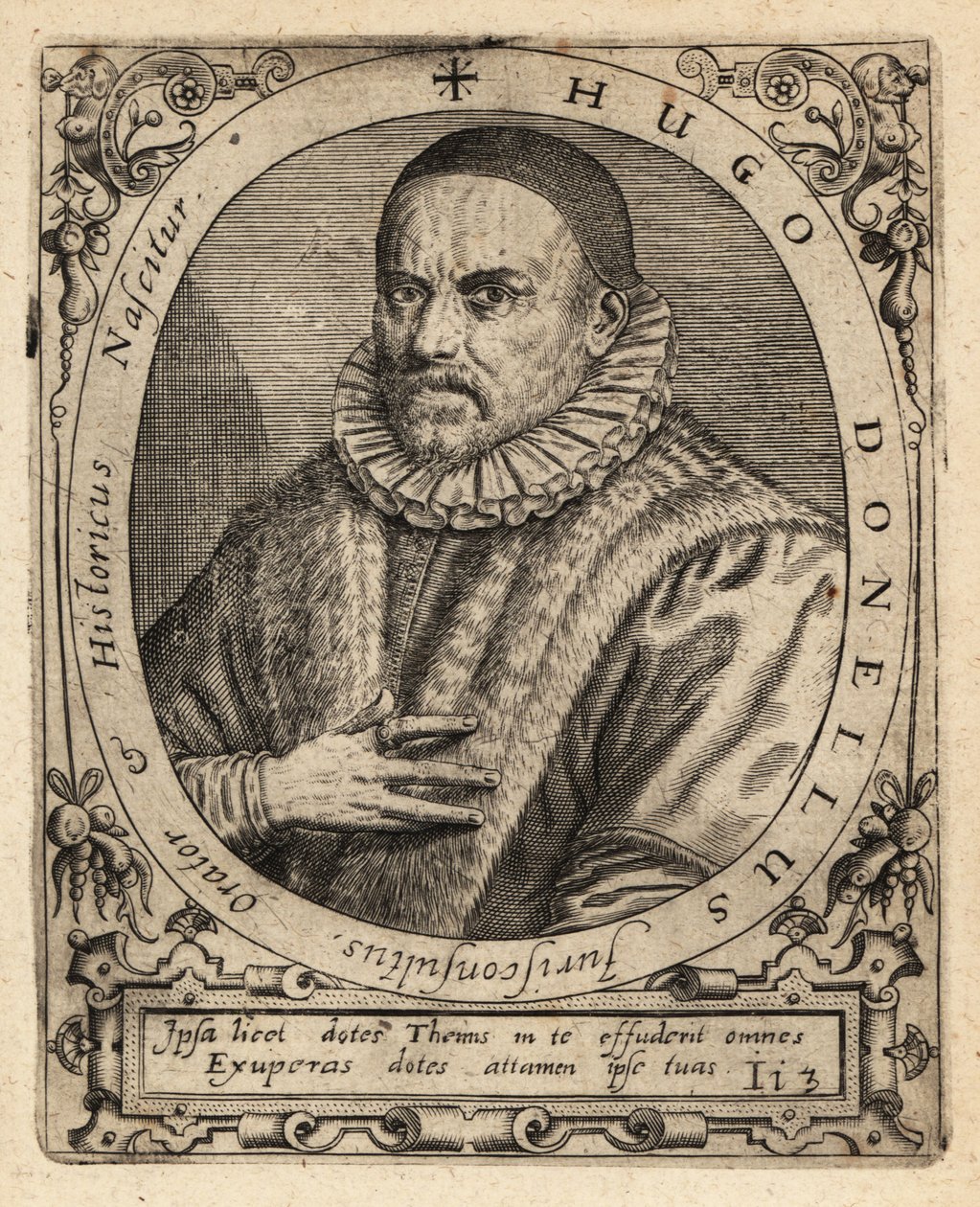 Hugues Doneau, Franse hoogleraar in de rechten door Theodore de Bry