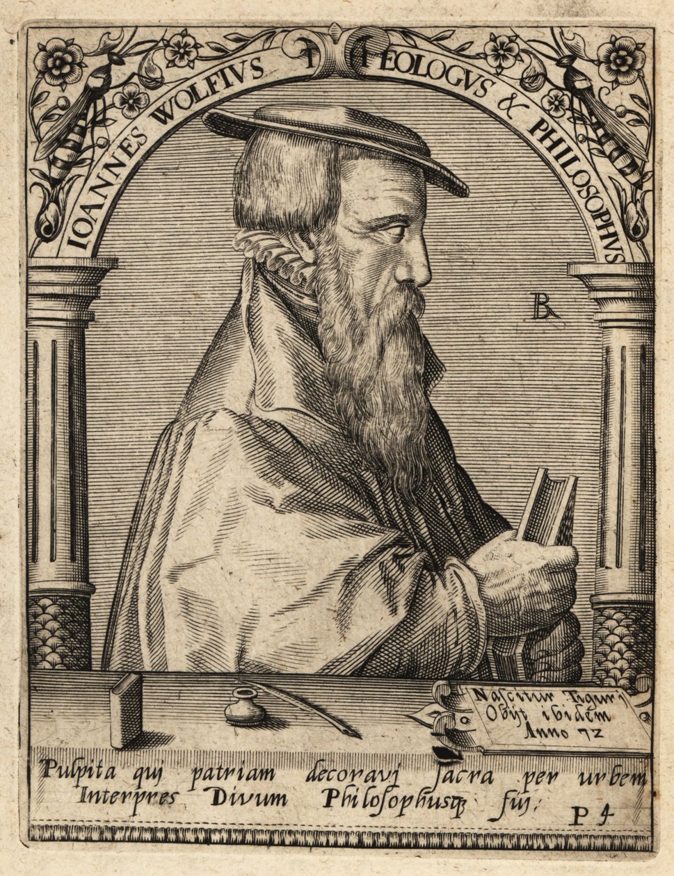 Johannes Wolf, ca. 1521-1572, Zwitserse gereformeerde theoloog door Theodore de Bry