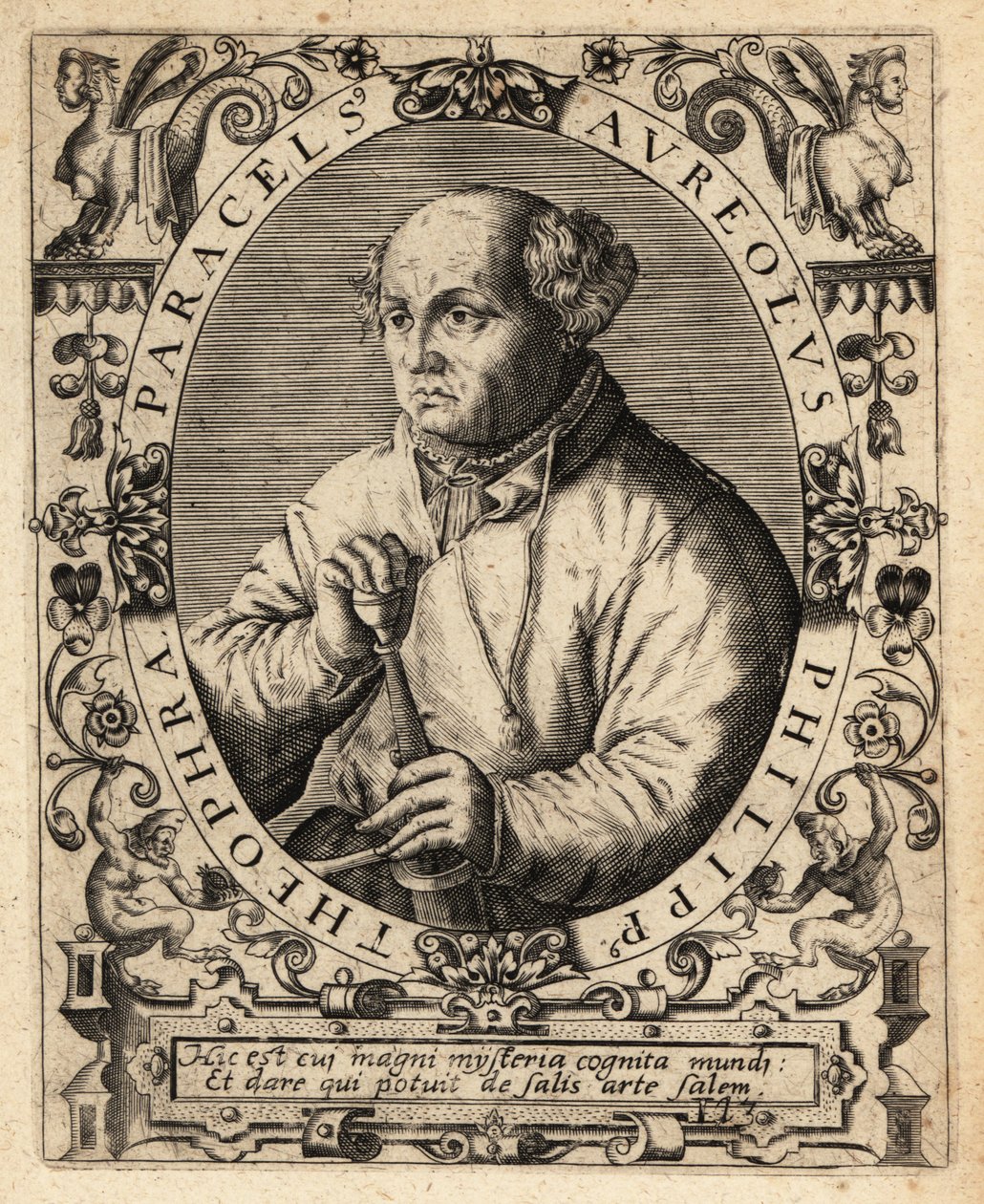 Paracelsus, Zwitserse arts, alchemist en astroloog door Theodore de Bry