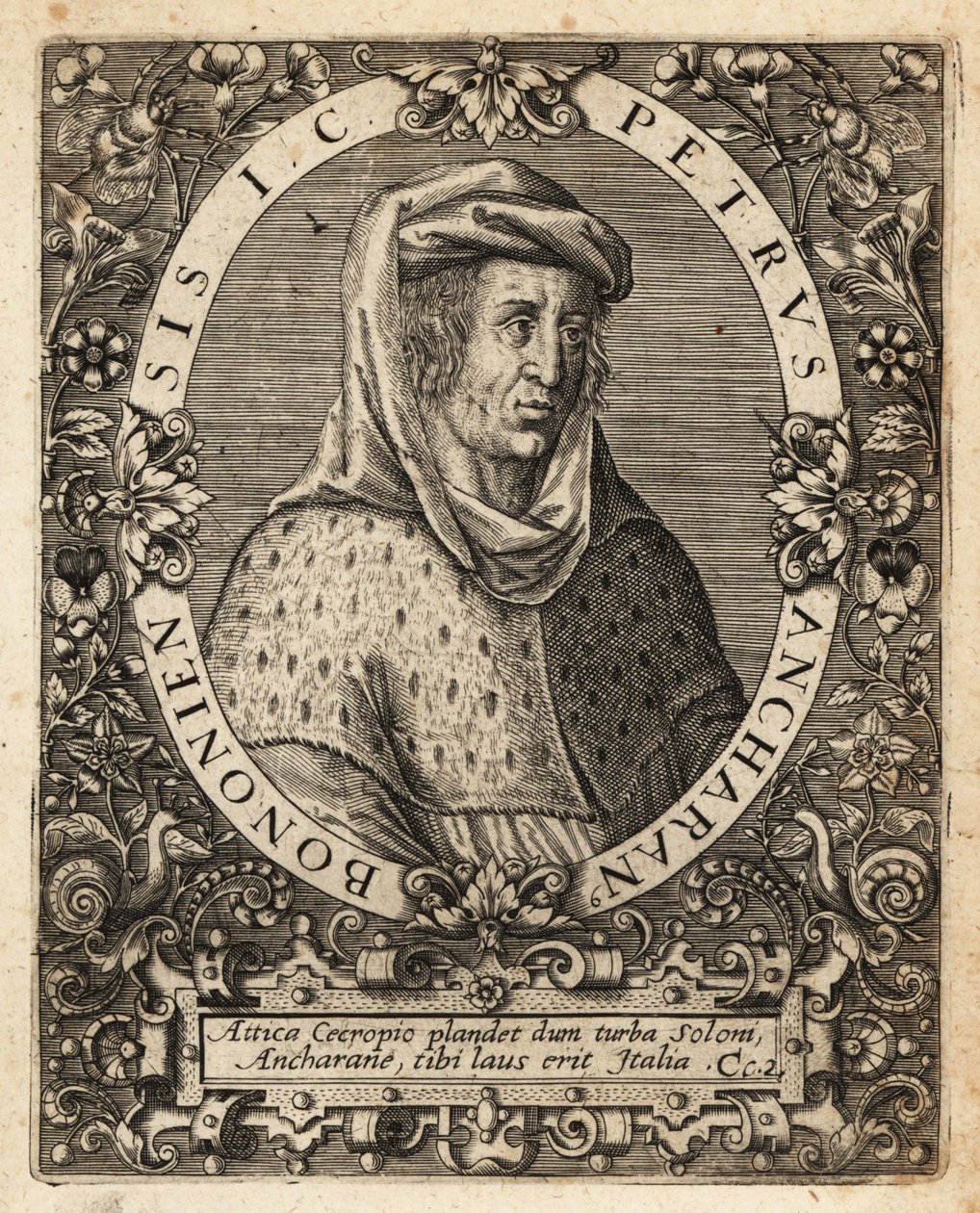 Peter van Ancarano, c.1333-1416, Italiaanse jurist door Theodore de Bry