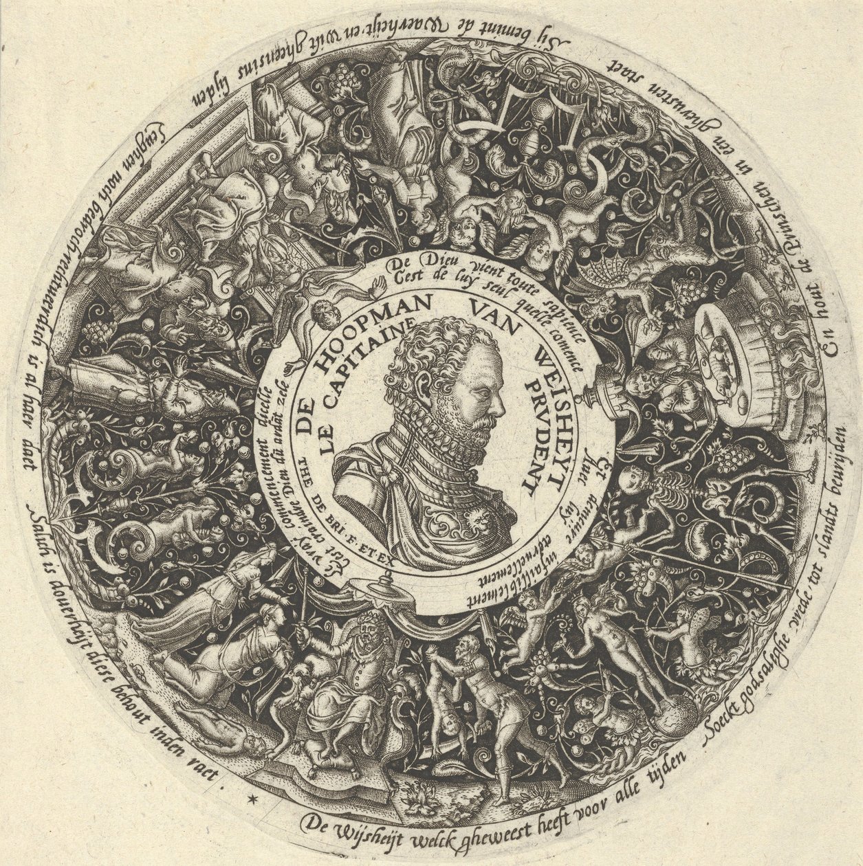 Portret van Willem I van Oranje, uit een Serie Tazza Ontwerpen, ca. 1588 door Theodore de Bry