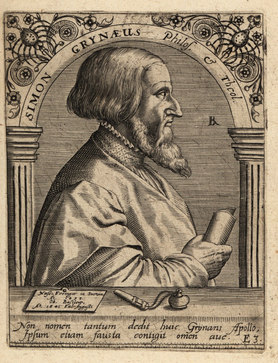 Simon Griner; 1493-1541, Duitse geleerde door Theodore de Bry