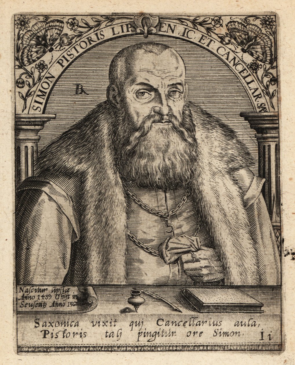 Simon Pistoris de Jongere, Duitse jurist door Theodore de Bry
