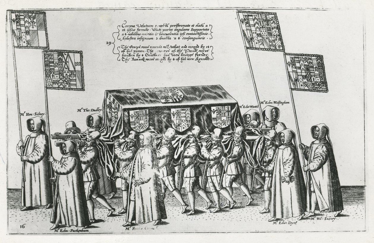 De rouwstoet van Sir Philip Sidney op weg naar St. Paul