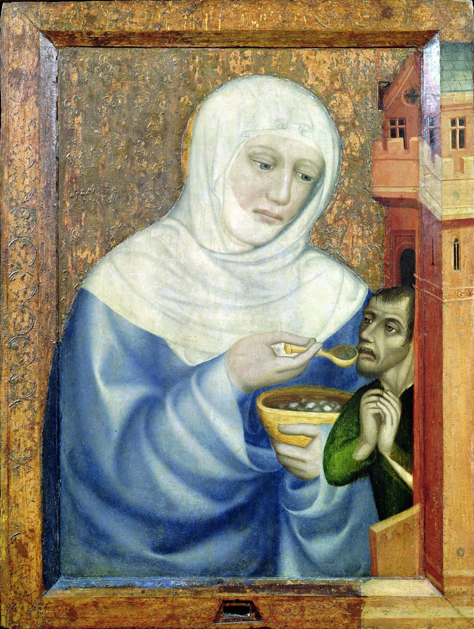St. Elisabeth van Hongarije (1207-31) door Theodoricus of Prague