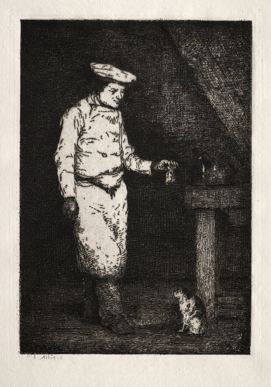 De Lunch van de Kat door Theodule Ribot